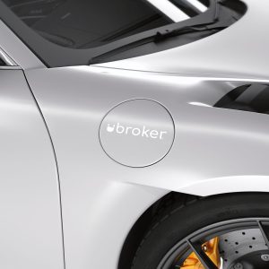 Adesivi auto uBroker bianco 15,3x2,9cm 02