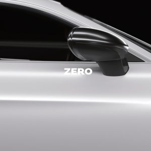 Adesivi auto ZERO bianco 12x2,9cm 03